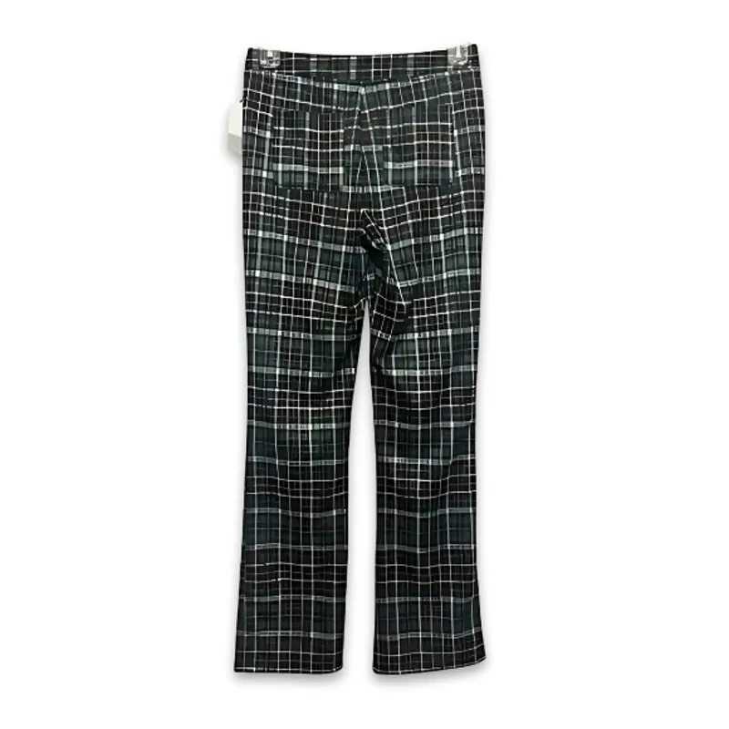 BP Flare Pants Classic Plaid Design High-Rise Waist Soft Fabric Green W XS NWT - Image 4