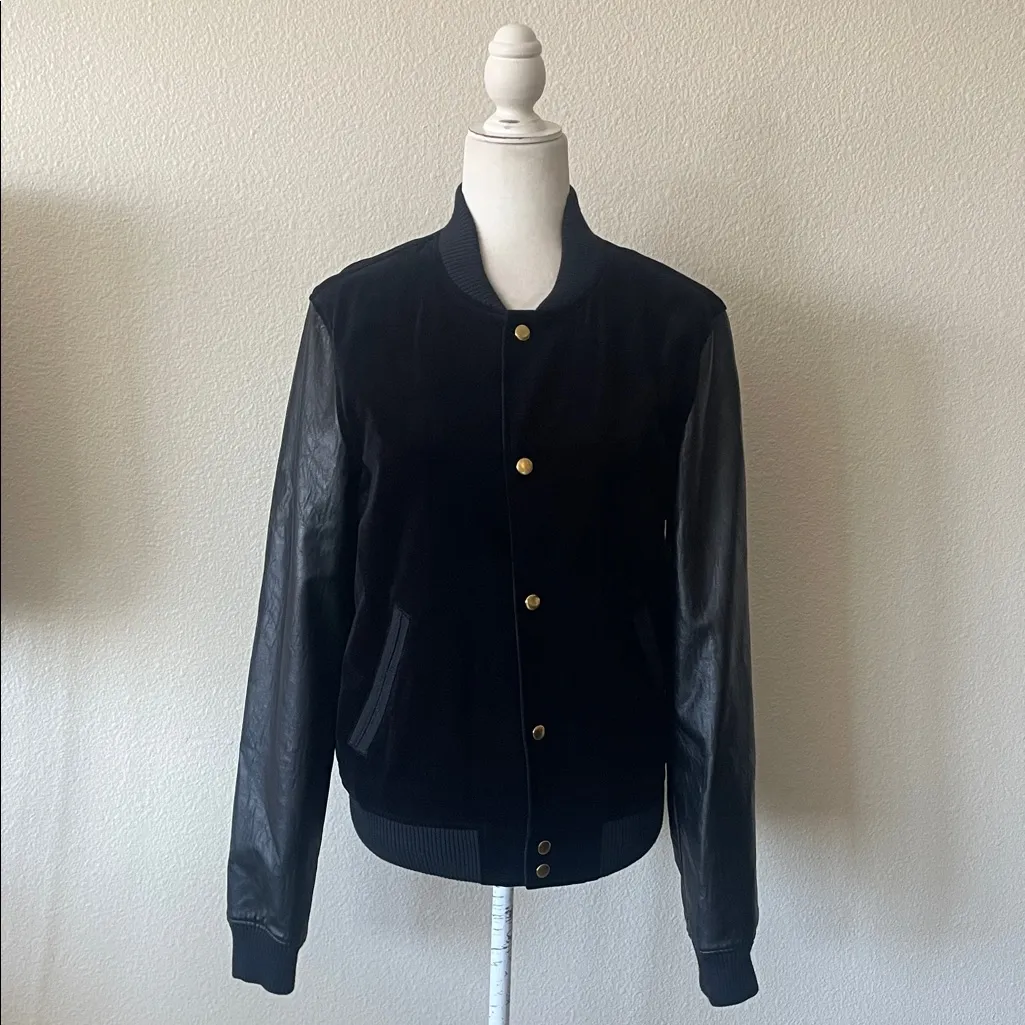 ASOS - Velvet and leather college jacket‎ - Image 4