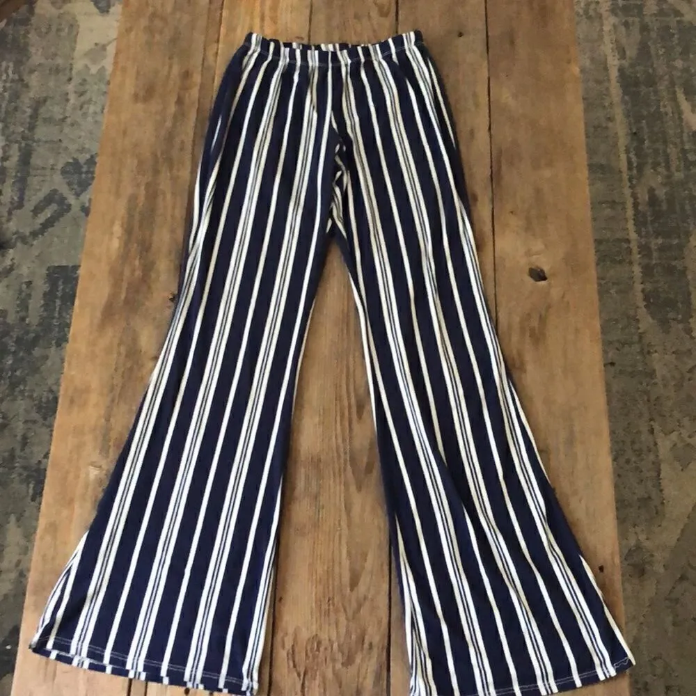 Rainbow flared leggings navy and white SUPER SOFT size medium - Image 6