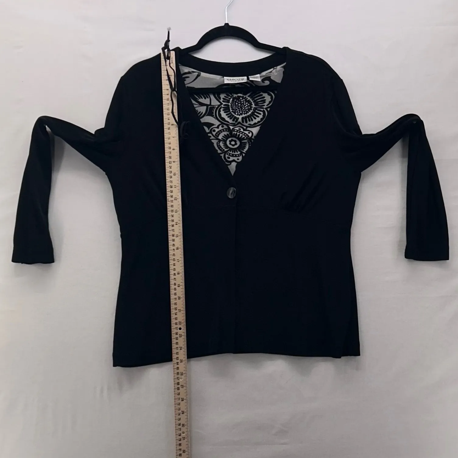 Chicos Travelers Cardigan Black Large Or 2 - Image 9