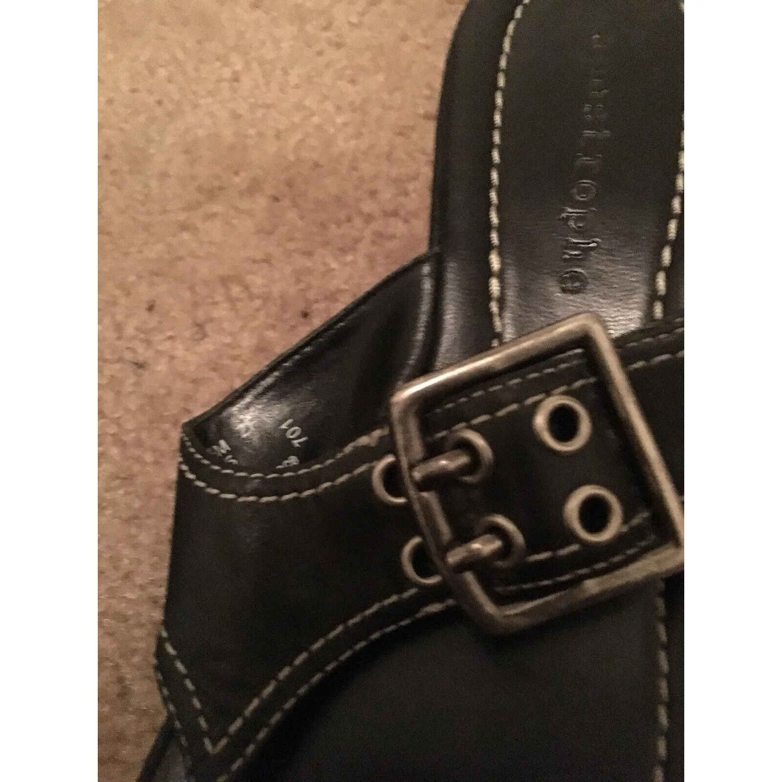 Apostrophe Women's Slip On Flip Flops Sandals Size 7.5 Black - Image 3