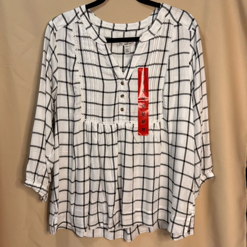 NWT- Wrangler Plaid Blouse - Image 3