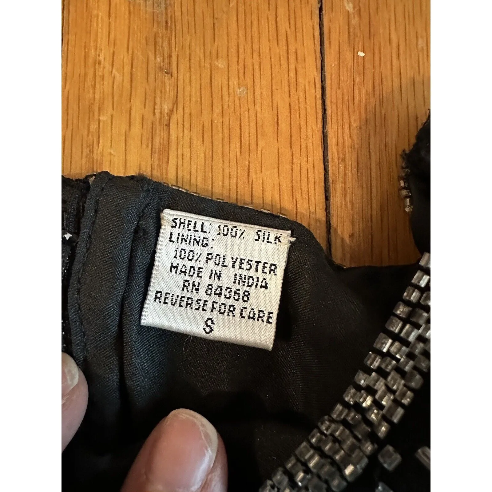 Vintage Laurence Kazar Women's Size S Beaded Silk Dress Black Party cocktail - Image 4