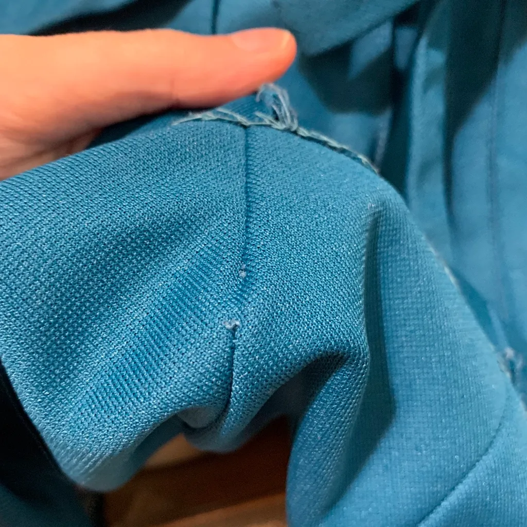 Vintage 60s Does 20s Dixie Deb teal drop waist dress (see measurements below) Blue Size M - Image 15