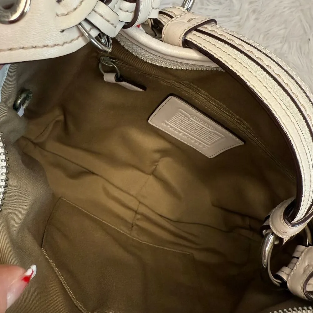 y2k Coach Vintage 2005 Signature 6267 Canvas Leather trim Hobo Bag Shoulder Bag - Image 5