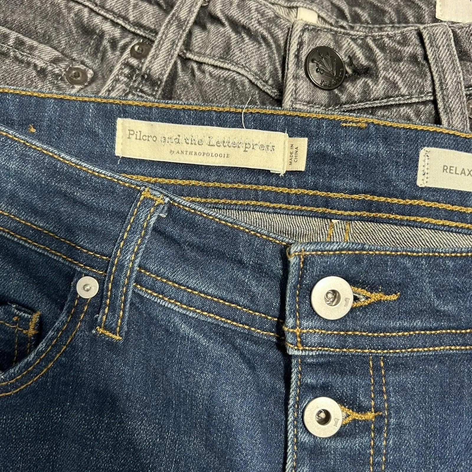 Anthropologie Pilcro Highrise Relaxed Straight Ankle Red Stripe Jean Women's 28 - Image 5