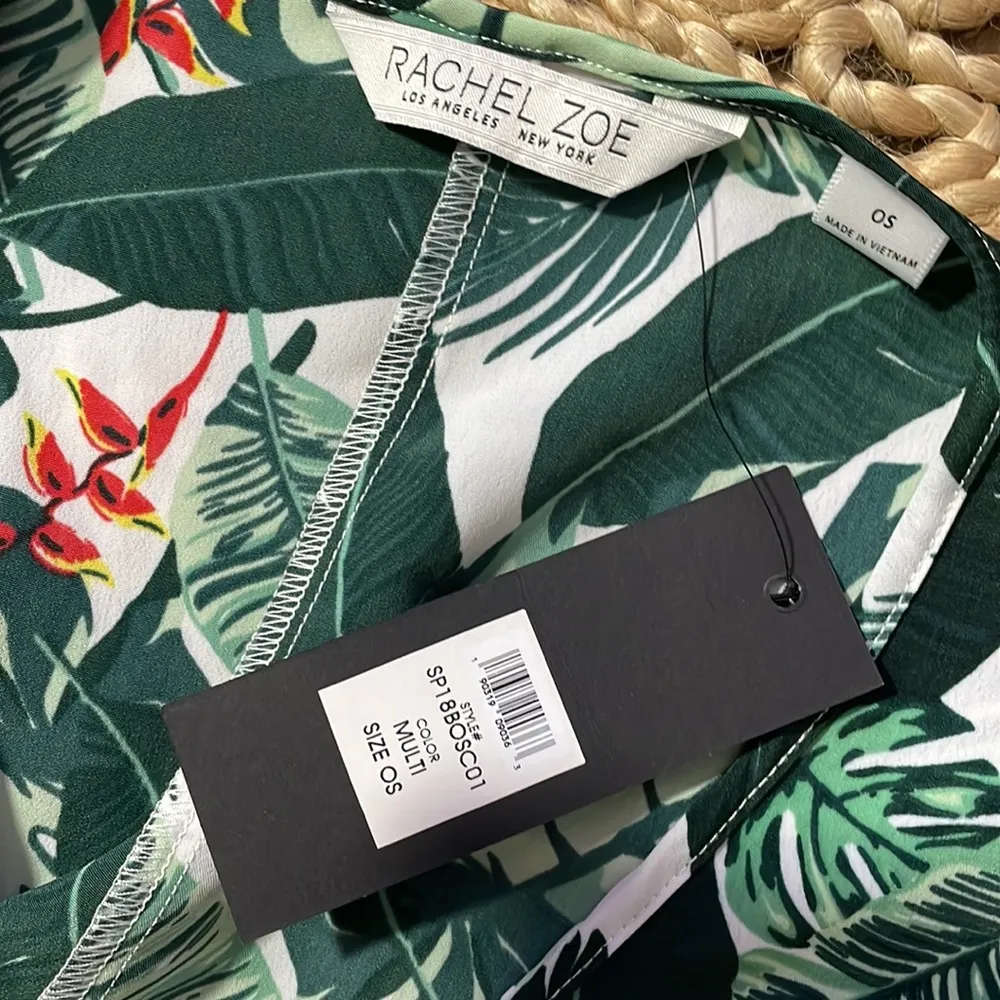 Rachel Zoe Leaf Green Printed Maxi Kimono Open Cardigan OS Rachel Zoe OS - Image 4