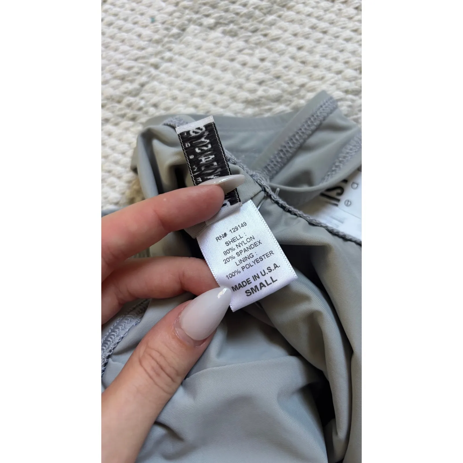 0124. NWT Dippin Daisys Sassy & Chic Gray Lace-Up Back One-Piece Swimsuit - Image 5