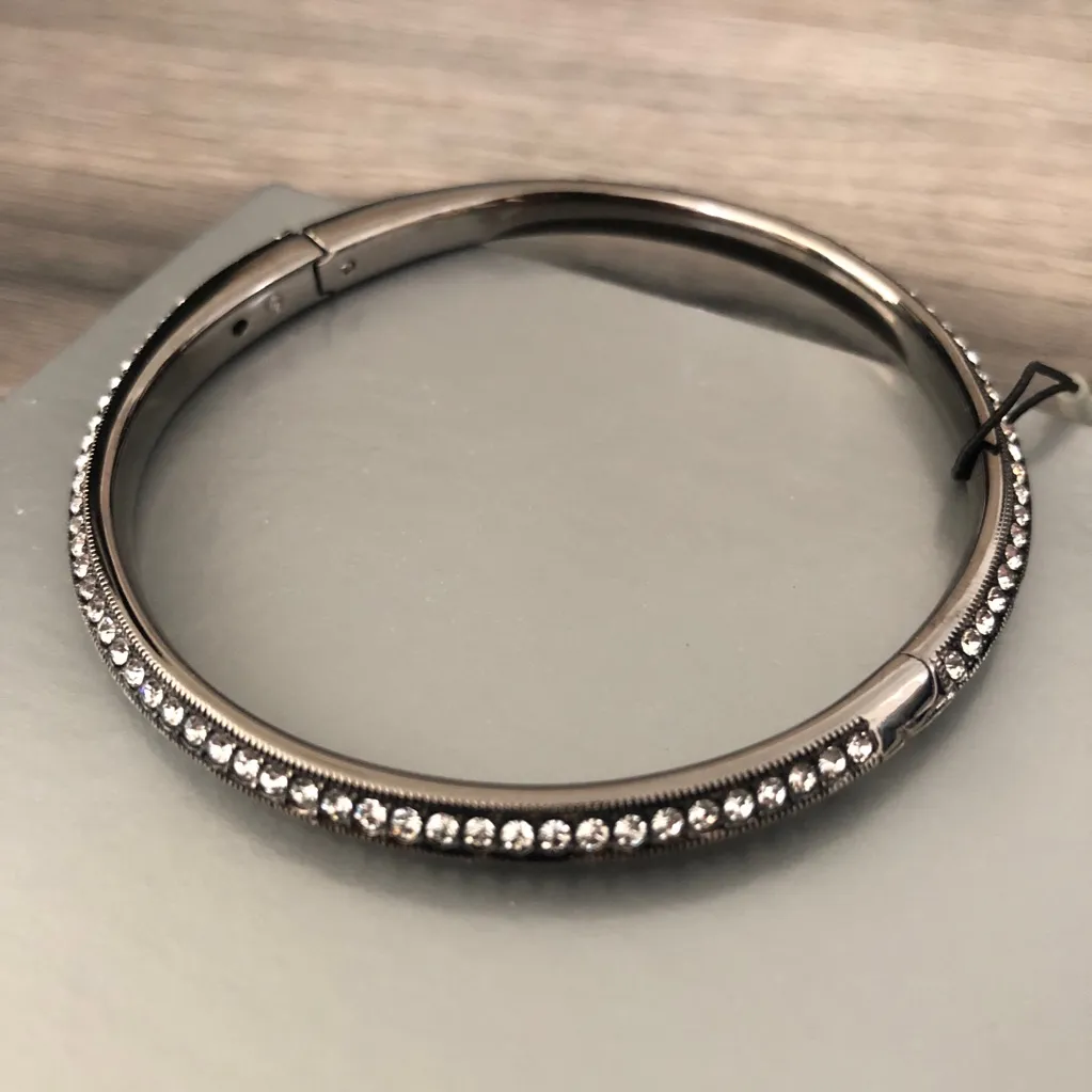 New Nordstrom’s Silver Bracelet with Crystals Bangle with Gift Box - Image 5