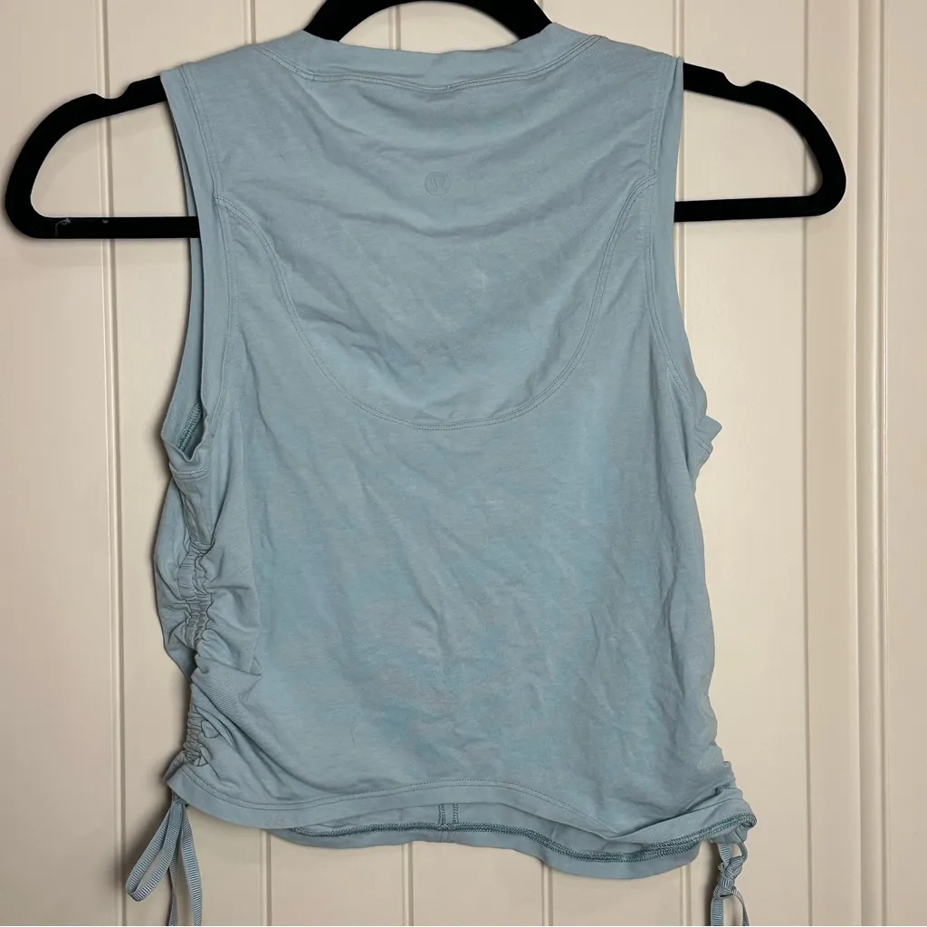 Lululemon Women’s Cinch It Up Tank Top Hazy Jade Workout Pima Cotton EUC $54 - Image 5