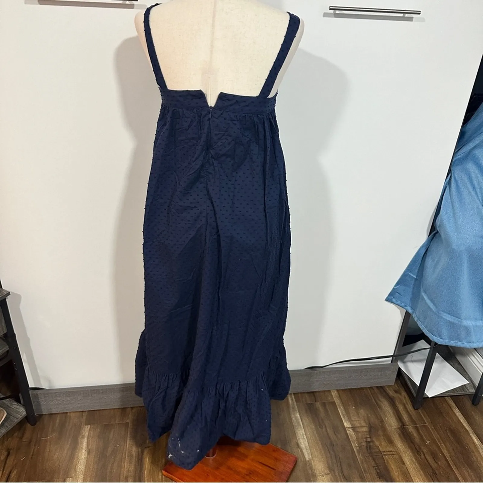 LDT Size 2 Navy Blue Blair Square Neck Sleeveless Tiered Maxi Dress Heritage - Image 4