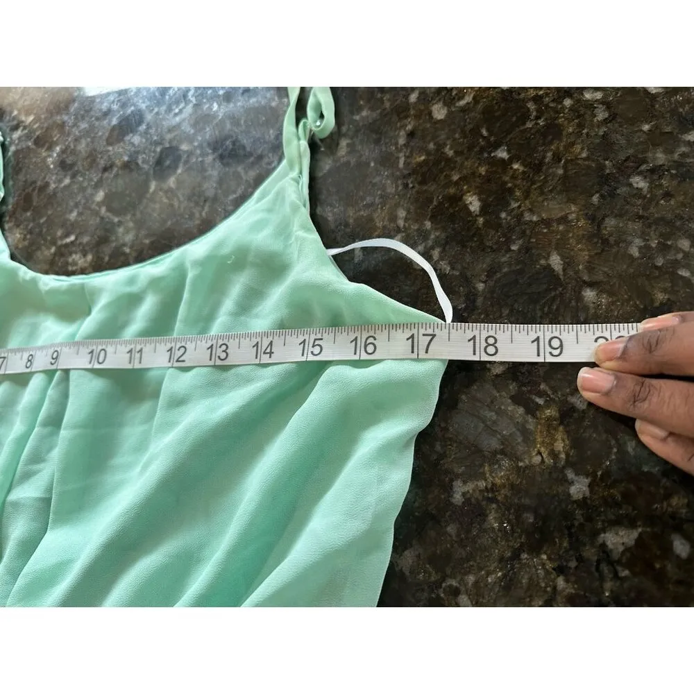 Womens Sea Green Dress Fairy Whimsigoth Feminine Coquette Adjustable Straps Sz L Size L - Image 7