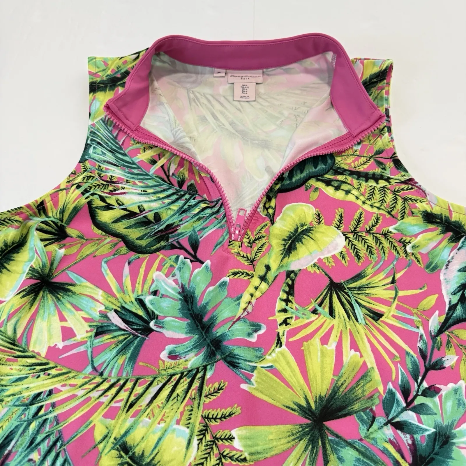 Tommy Bahama Tropical 1/4 Zip UPF Golf Tennis Beach Dress Pockets Size LARGE - Image 5