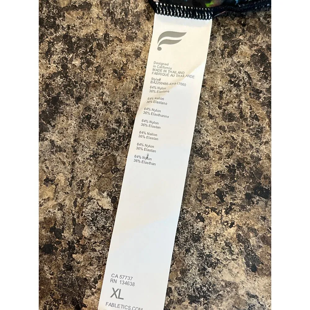 Fabletics NEW Fine Touch Triangle Bralette XL Black Blue Pink - Image 6