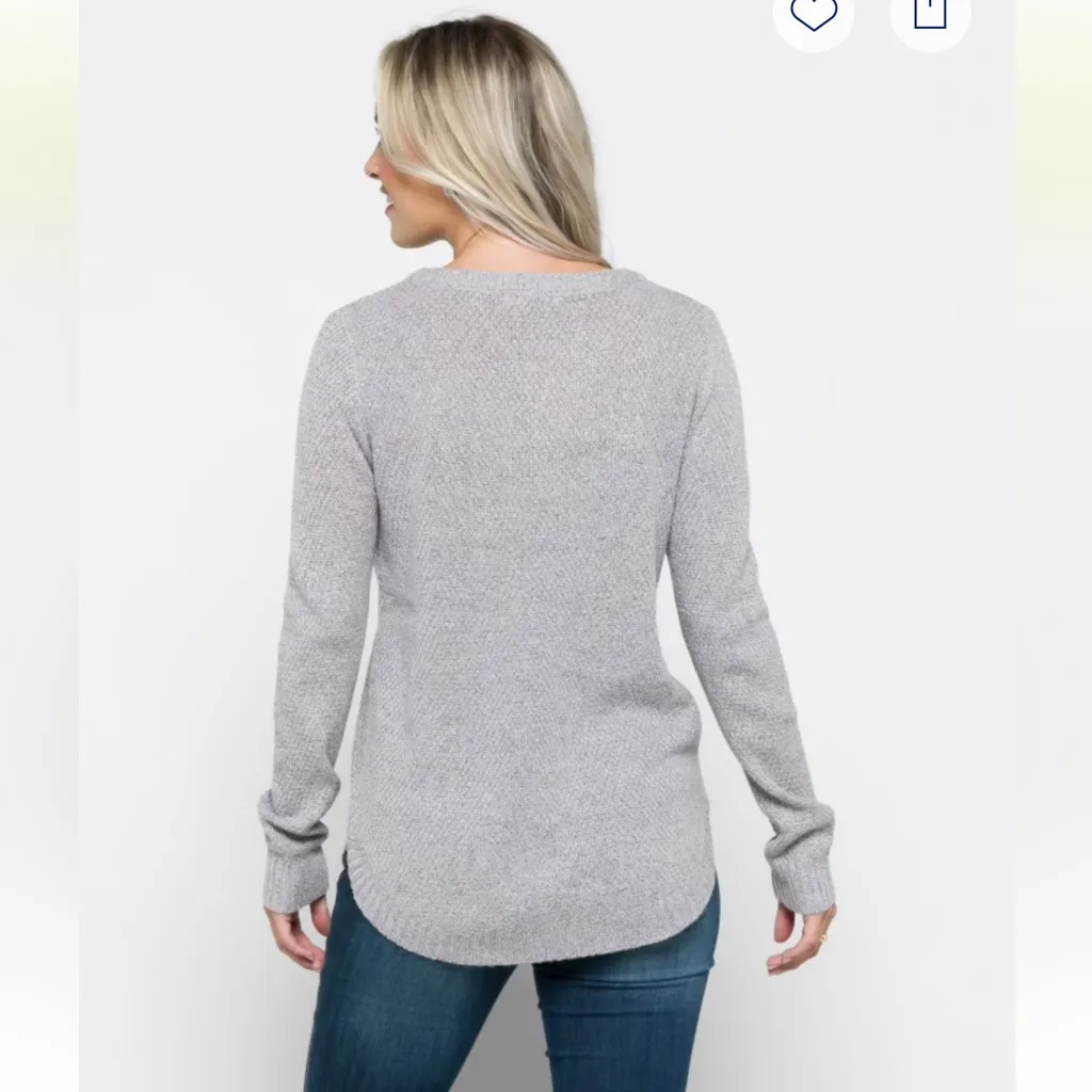 Pink Clover grey Nikole textured sweater size small. - Image 2