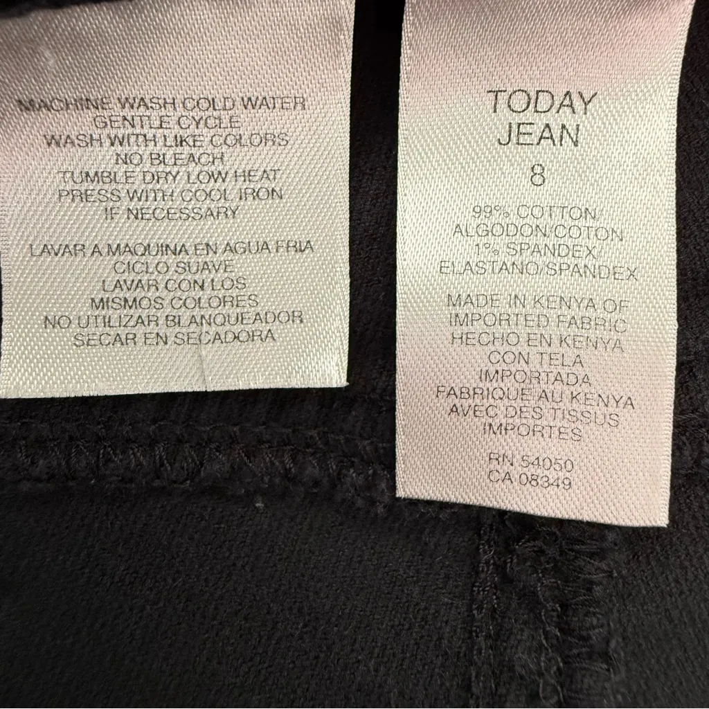 Jones New York Sport Black Cotton 1% spandex Velvet feel Pants size‎ 8 - Image 10