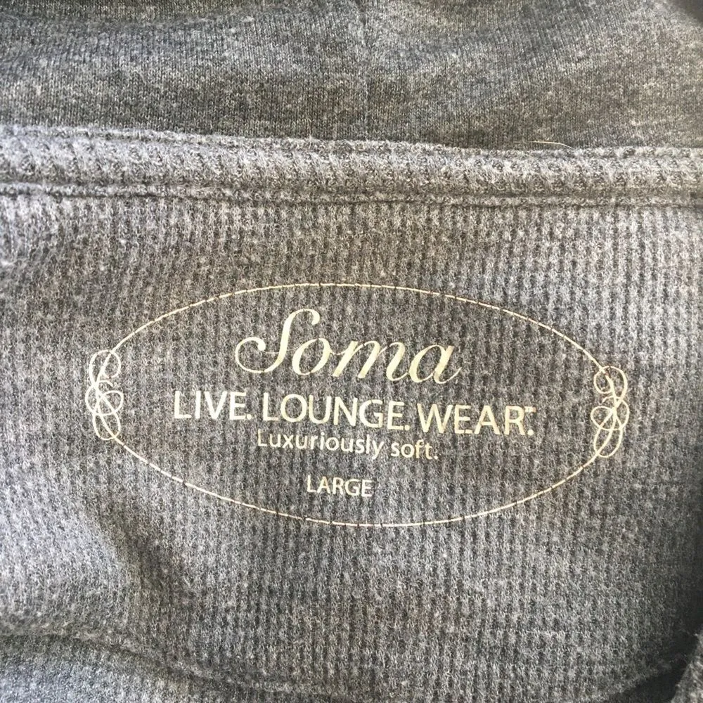 Soma Gray Long Sleeve Casual Hoodie Sweater L Size L - Image 7