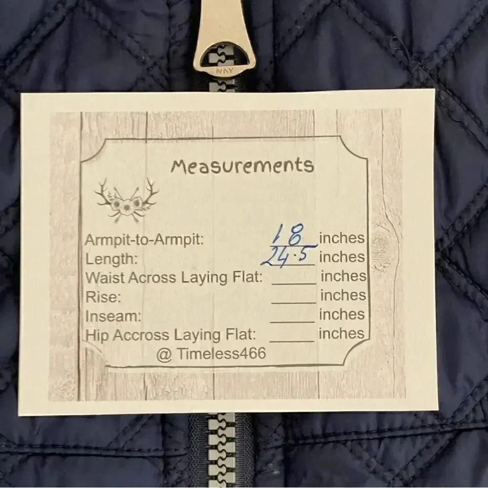 Marc New York Womens
Medium M Quilted Sleeveless
Vest Blue  Full Zip SZ XS - Image 10