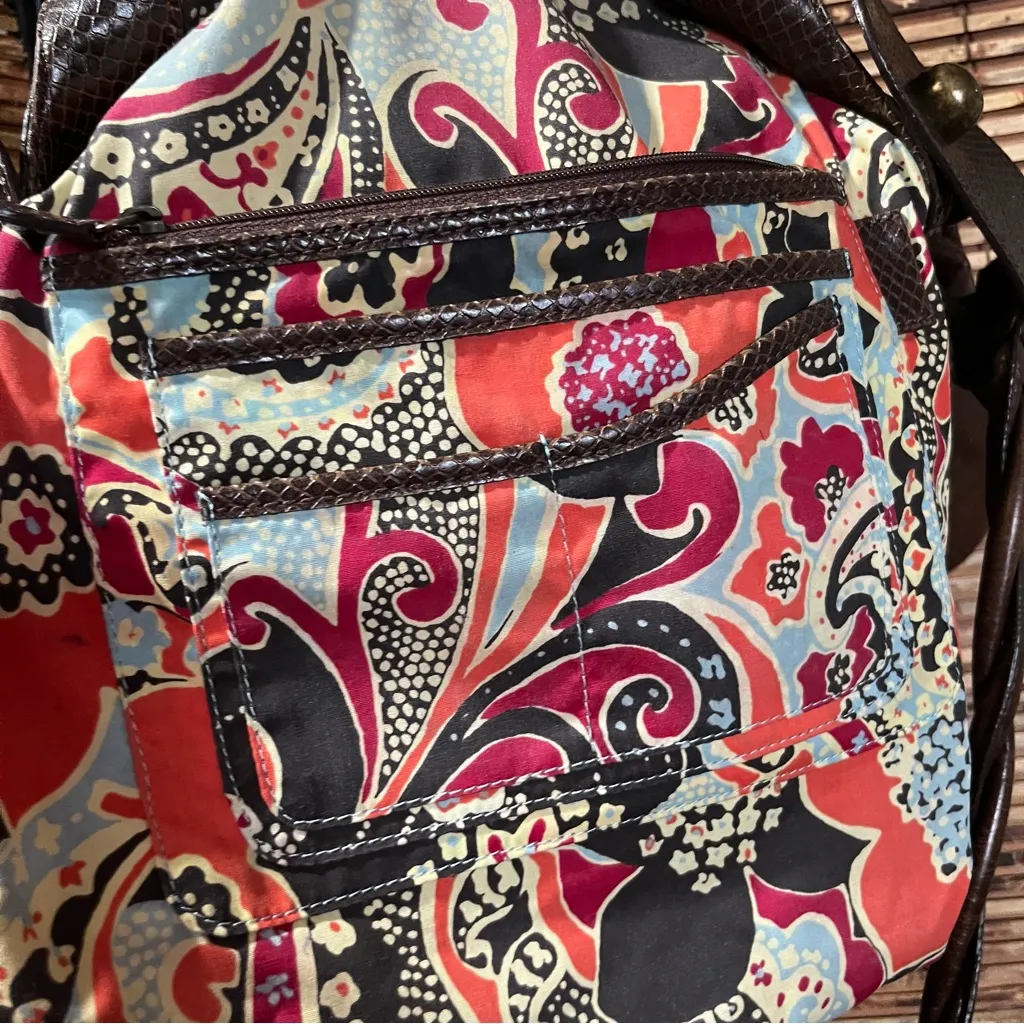 Kate Landry Brown Hobo Handbag with Braided Straps and Tassel Detail - Image 6