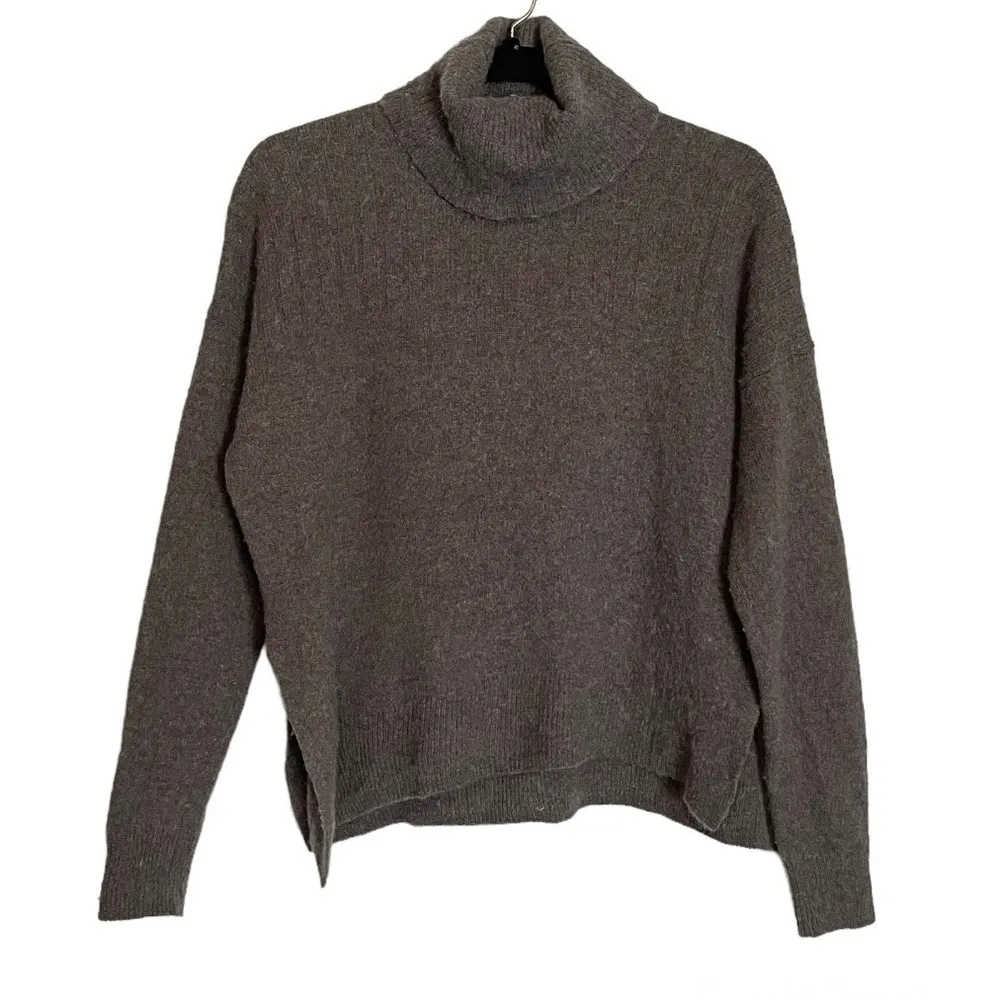 Madewell Hickory Wool Turtleneck Sweater Ss Small Grey - Image 2