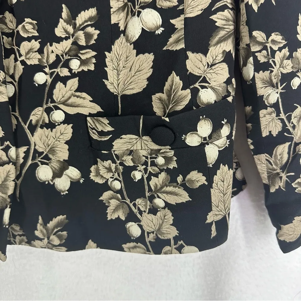 Saville Suit Floral Button Suit Jacket Womens Petite 8 Black - Image 4