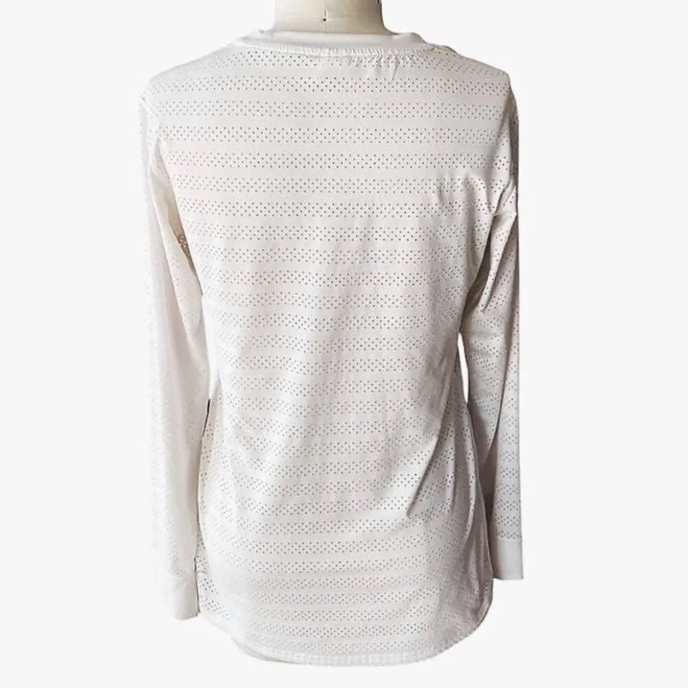 ZYIA White Mesh Activewear Athletic Long Sleeve Top ~ Women's Shirt Size XL - Image 3
