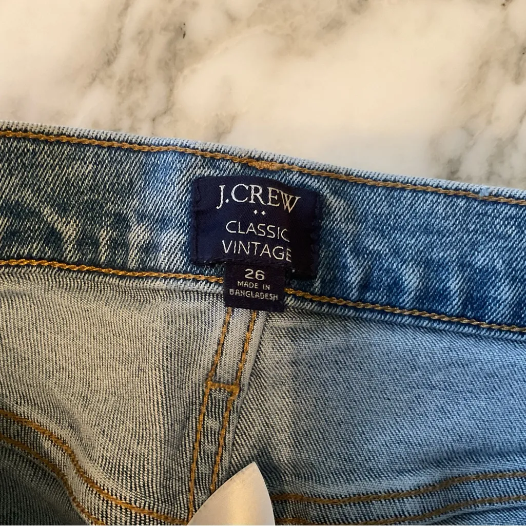 VTG J.Crew Women’s Classic Vintage Jean All Day Stretch Straight Leg Sz 26 TORN - Image 7