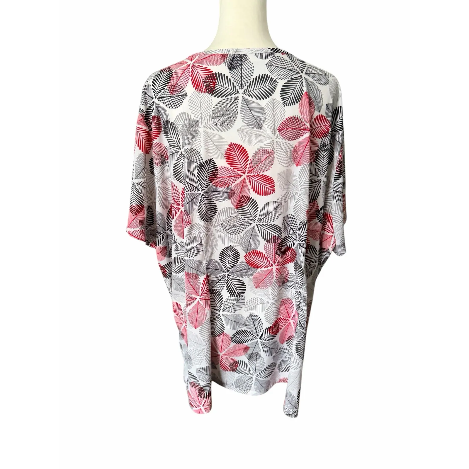 Buttersoft Red Black White Scrub Top 3X - Image 2