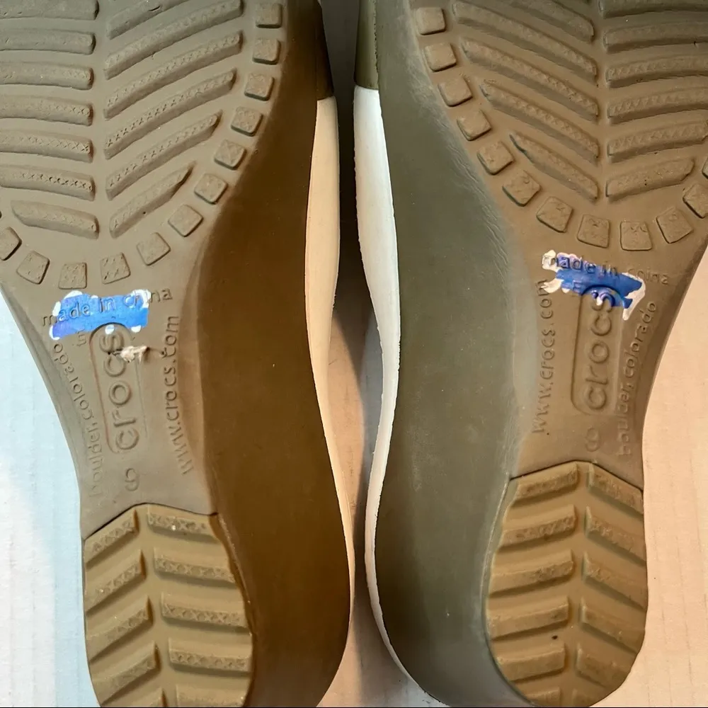 Crocs Slides Sassari Women’s Wedge Heel Sandal in Chocolate & Gold Sz 10 EUC - Image 11