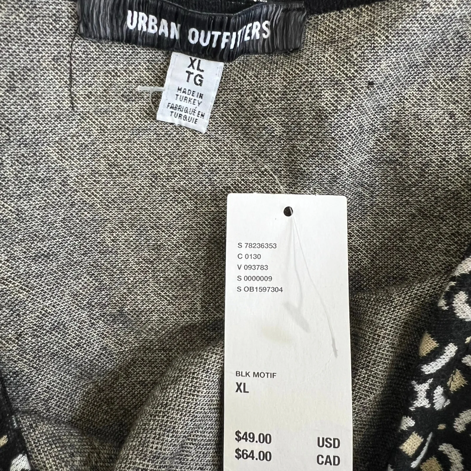 Urban Outfitters Strapless Tube Dress Womens XL Black White Knit Indie Sleaze - Image 6