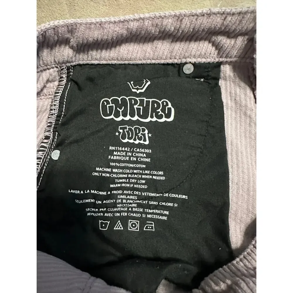 Empyre Tori Seafog Corduroy Skate Pants Size 9 Purple 90s 5 - Image 5