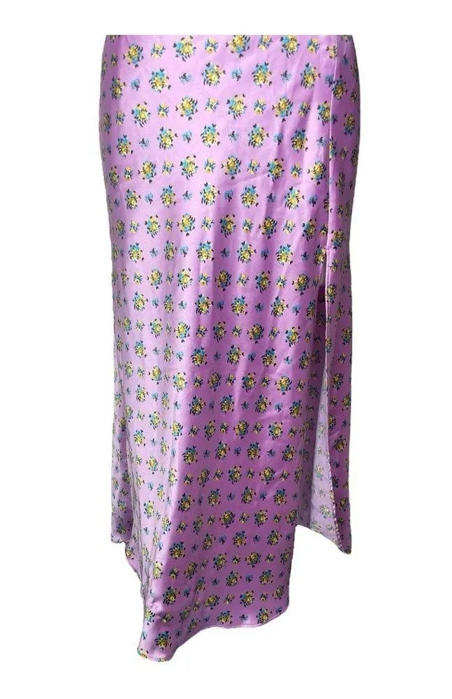 Satin Floral Midi Dress Size Large - Image 7
