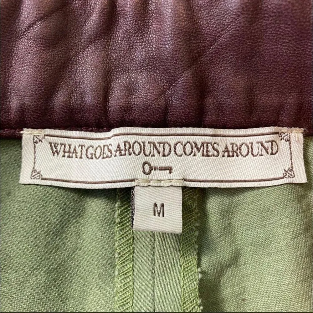 What Goes Around Comes Around Womens Green Tempest Straight Leg Overalls Medium - Image 5