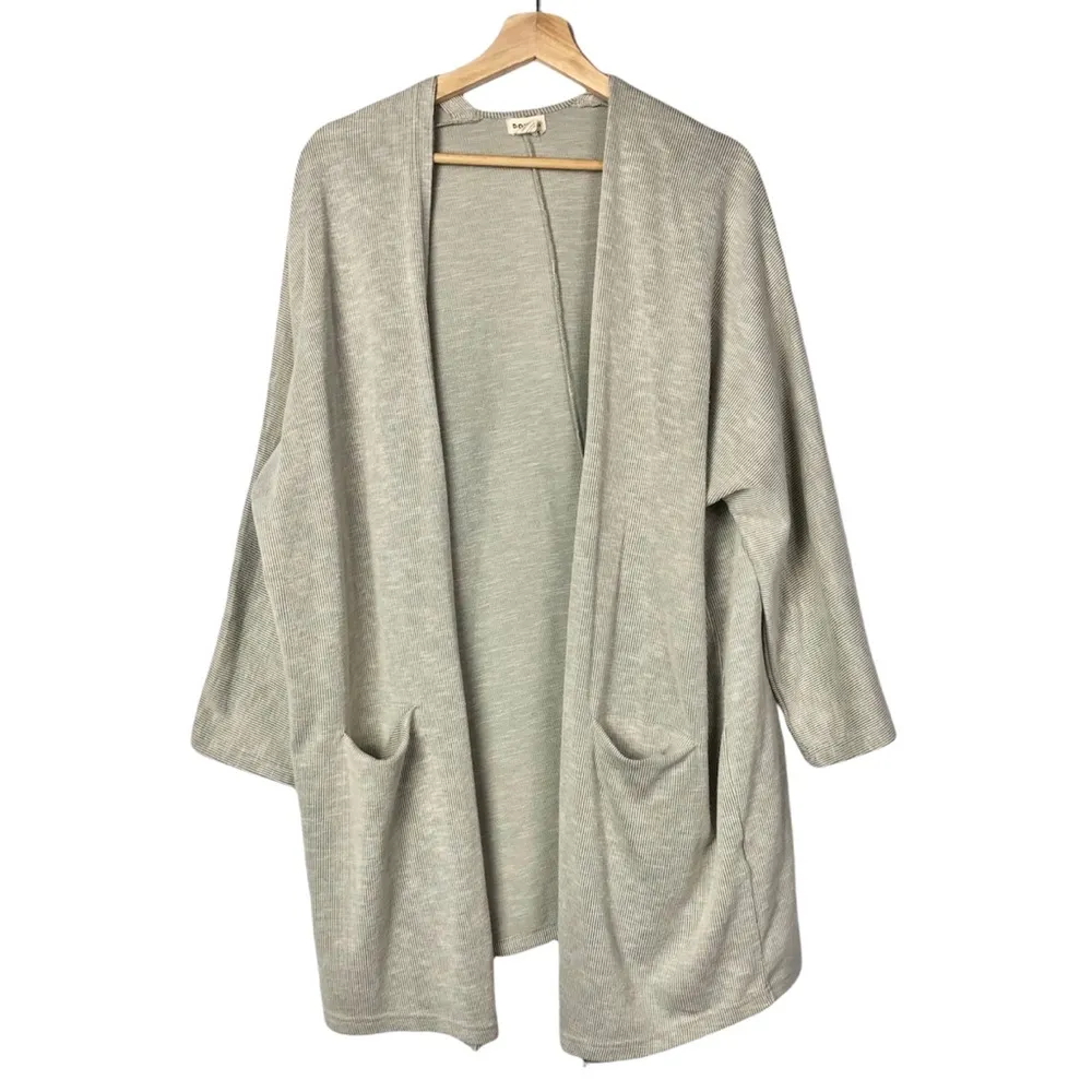 Anthropologie DONNI One Size Ribbed Cardigan Sweater Coat with Pockets OSFA - Image 3