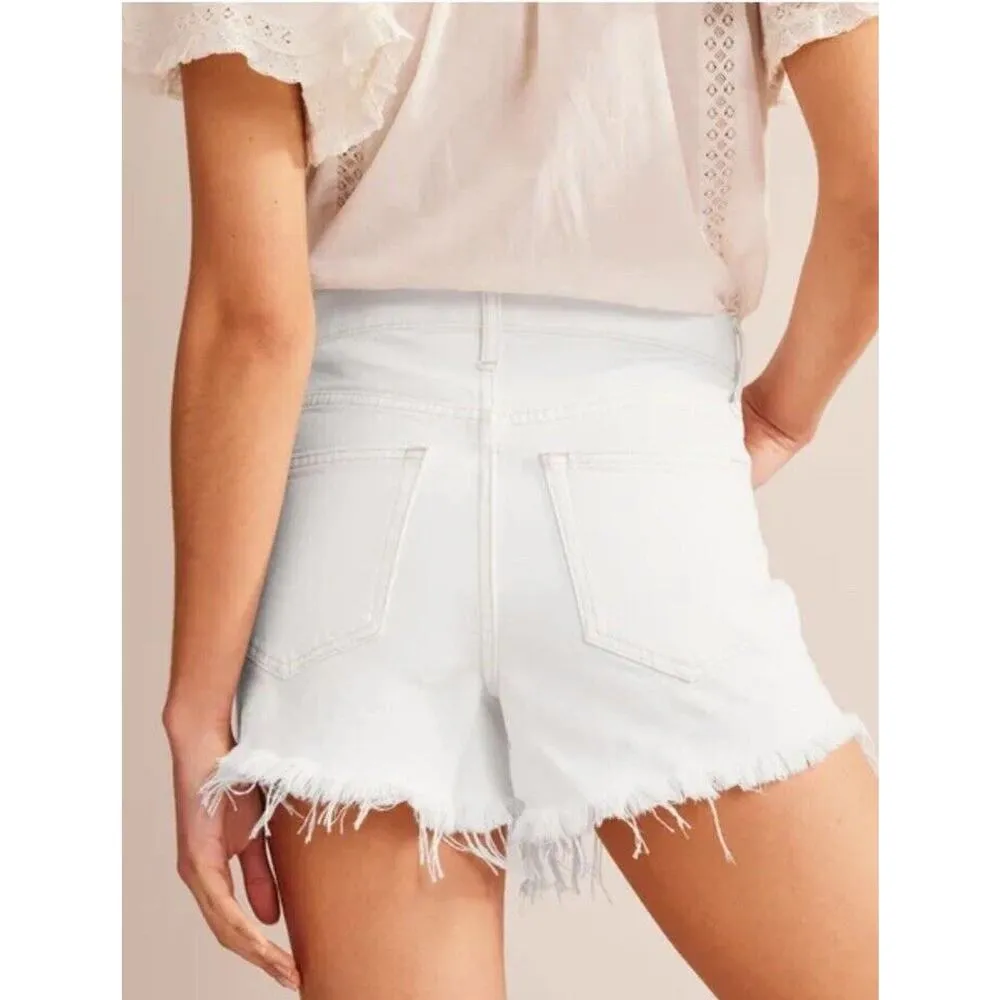 Boden Rigid Beach Shorts Ecru/white Denim Cut Off Shorts Womens NWT Size 29 White - Image 11