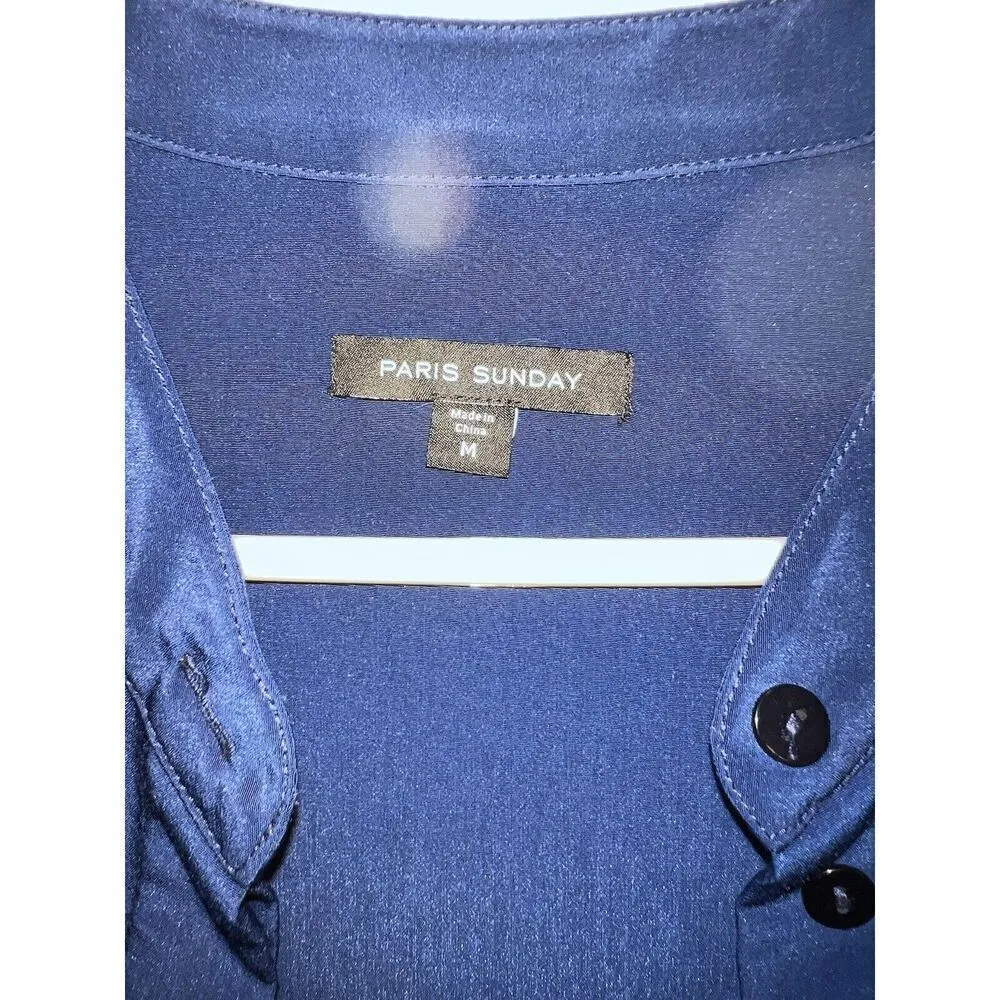 Navy Blue Women’s Chic Blazer Button Down Size Medium - Image 5