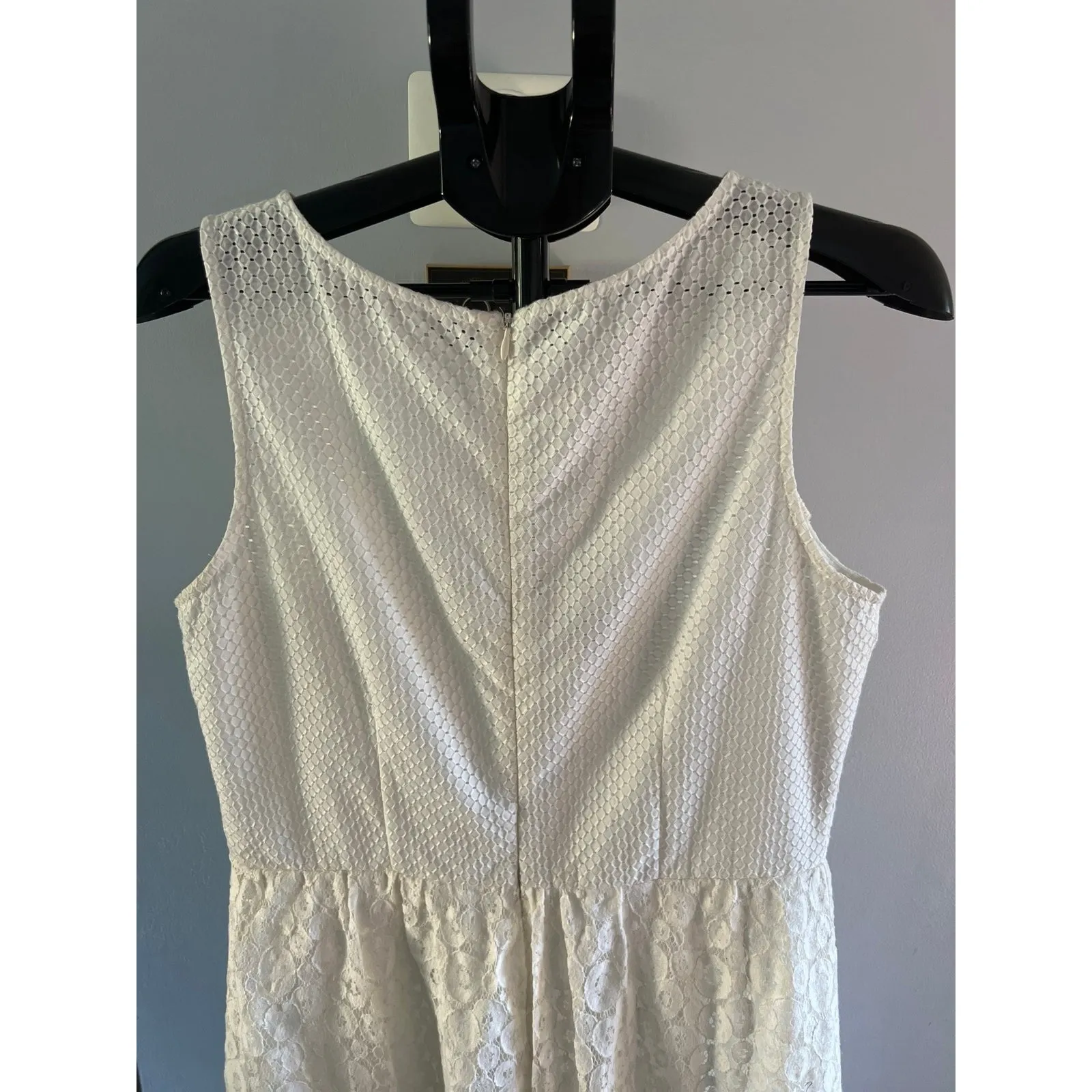 Vintage DR Collection Women's Ivory Cloud‎ Lace Sleeveless Doily Dress Size 12 - Image 7