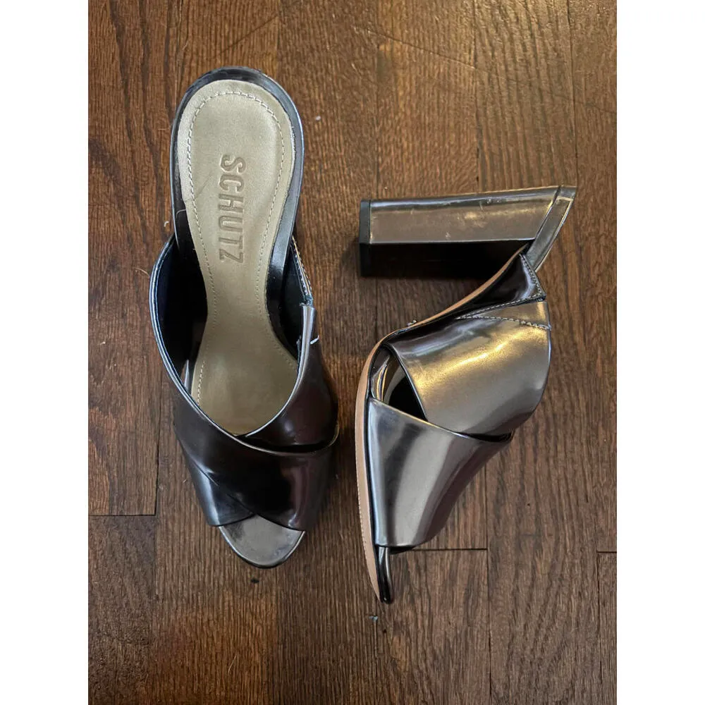 DISCOUNT SHIPPING NWT Schutz Womens Maisie Metallic High Heel Sandals - Image 4