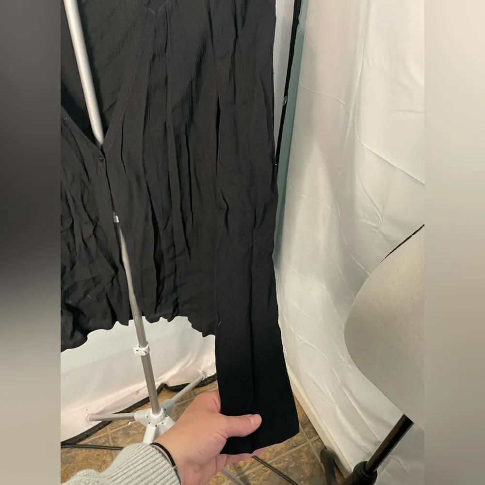 Eileen Fisher Black Cardigan Medium - linen blend‎ - Image 6