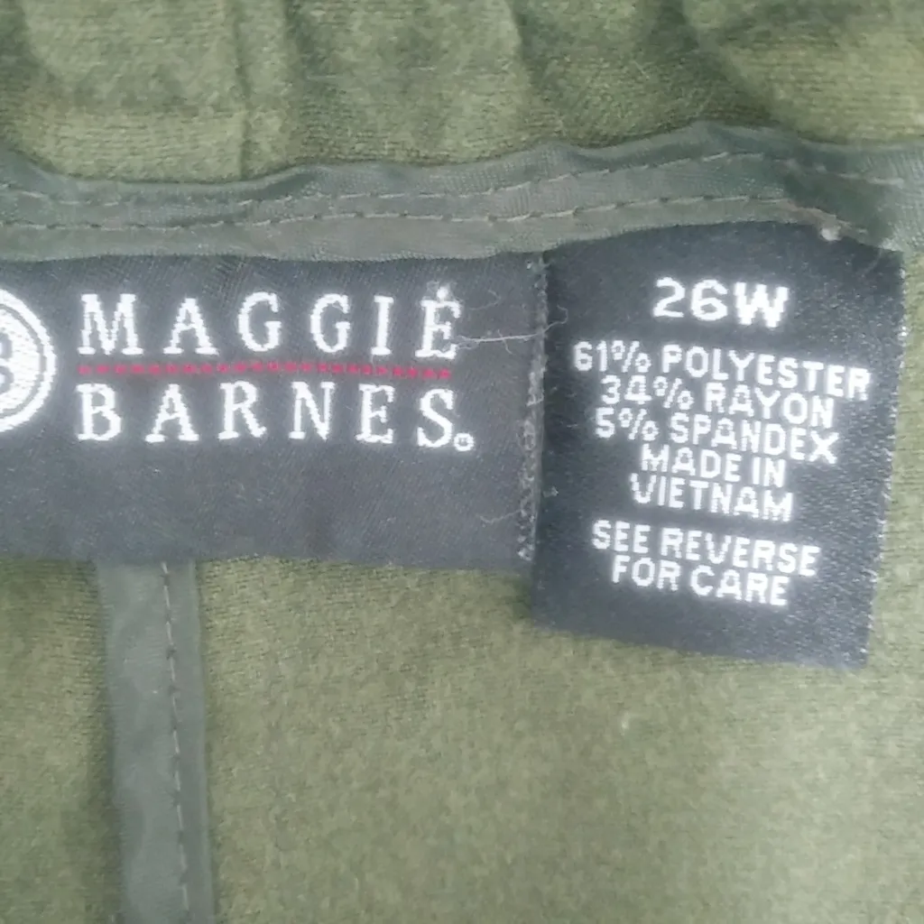 Maggie Barnes  26W Green Zip Button Pants Plus - Image 2