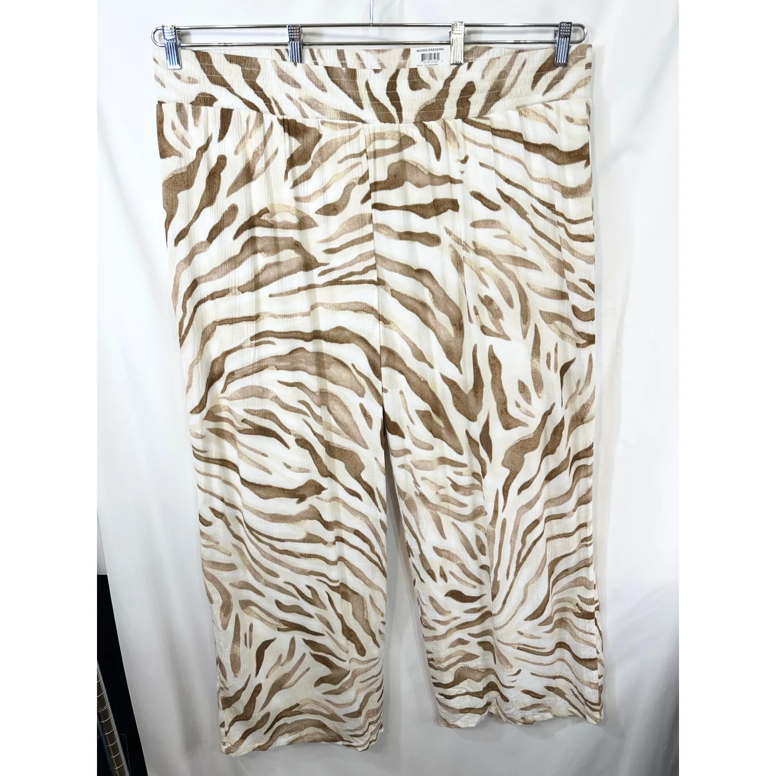 JM Collection Plus Size 3X Pant Set Blouse Zebra Print Beaded Long Sleeve Top C - Image 12