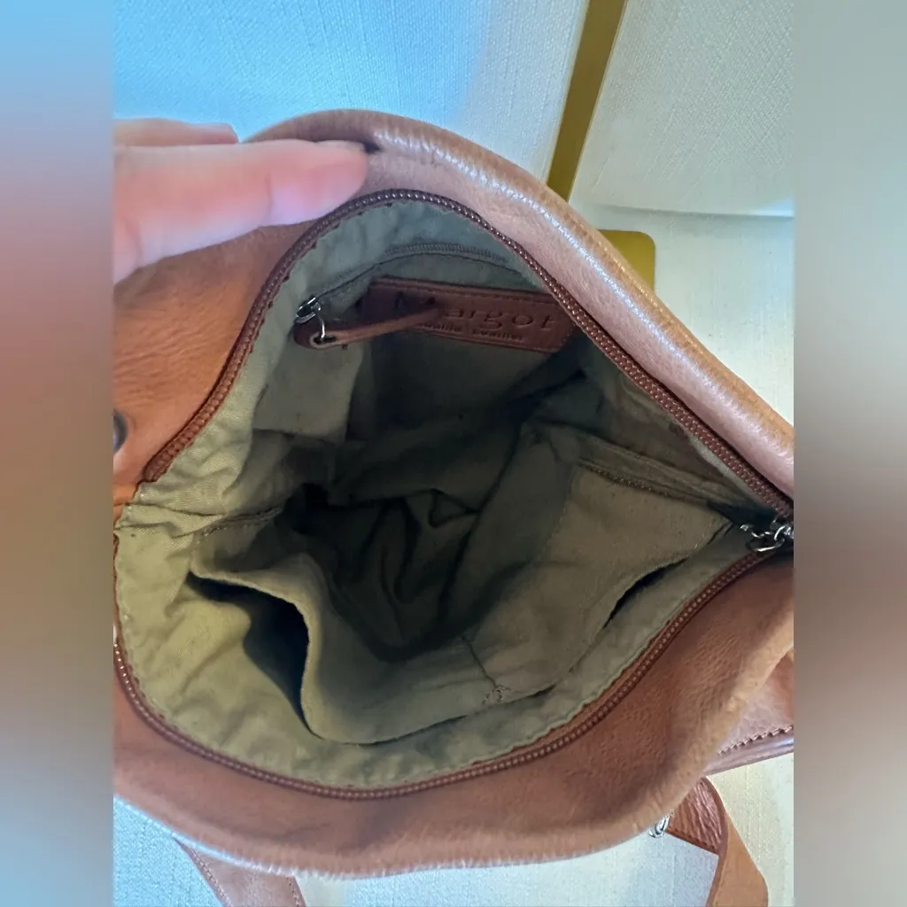 Margot Leather Tan Crossbody Leather Purse Brown - Image 4