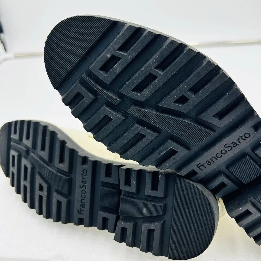 Franco Sarto Carolynn Womens Sz 8.5 Lug Sole Tassel Patent Leather Loafers Ivory - Image 13