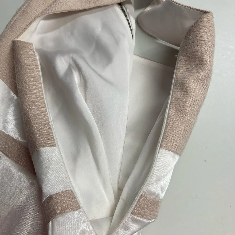 GIANNI BINI, Ivory‎ & Tan dress, Sz 0, Party, 1/2 exposed zipper in front - Image 7