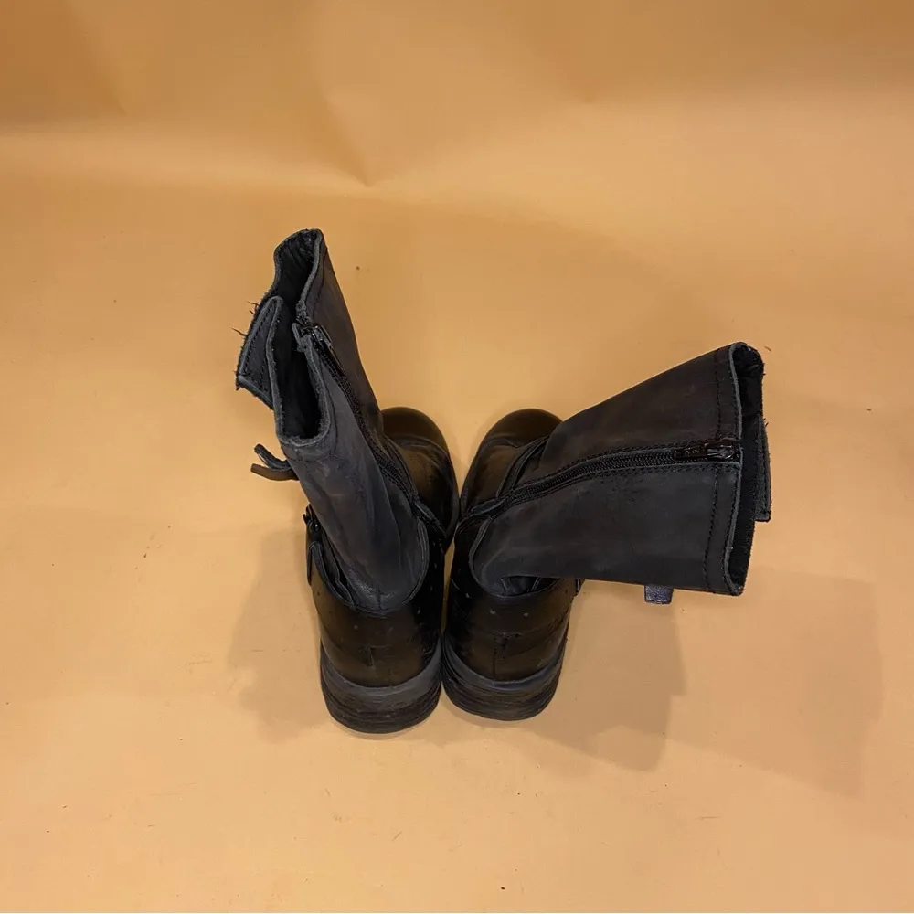 Crown Vintage Black Nuggett Leather Boots Size 6 - Image 6