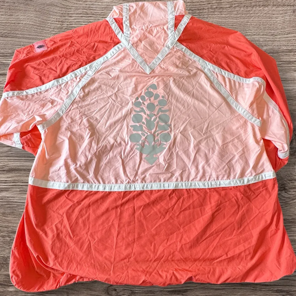 NWT Free People Care FP Like The Wind Logo Jacket in Pastel Peach Combo - Image 8