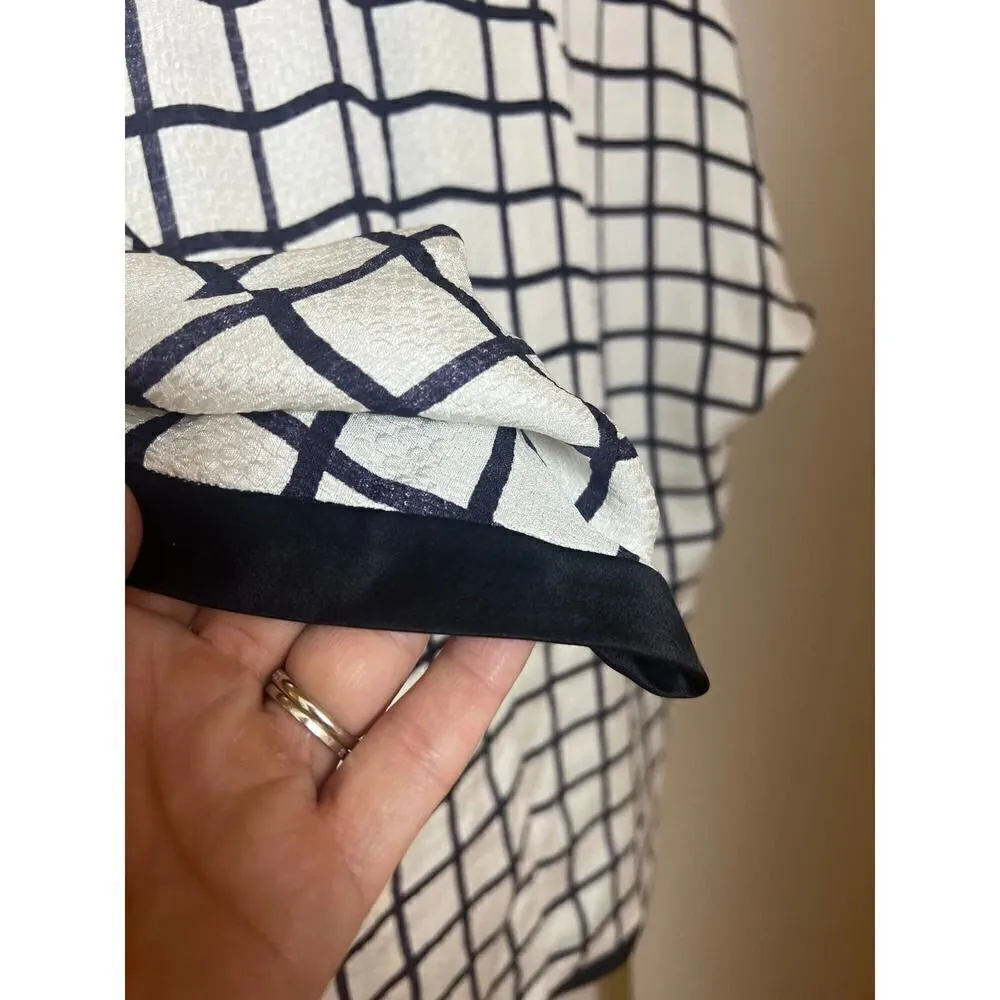 Isabel Marant Etoile White Check Silk Blouse Sz. 40 (US L/8) - Image 6