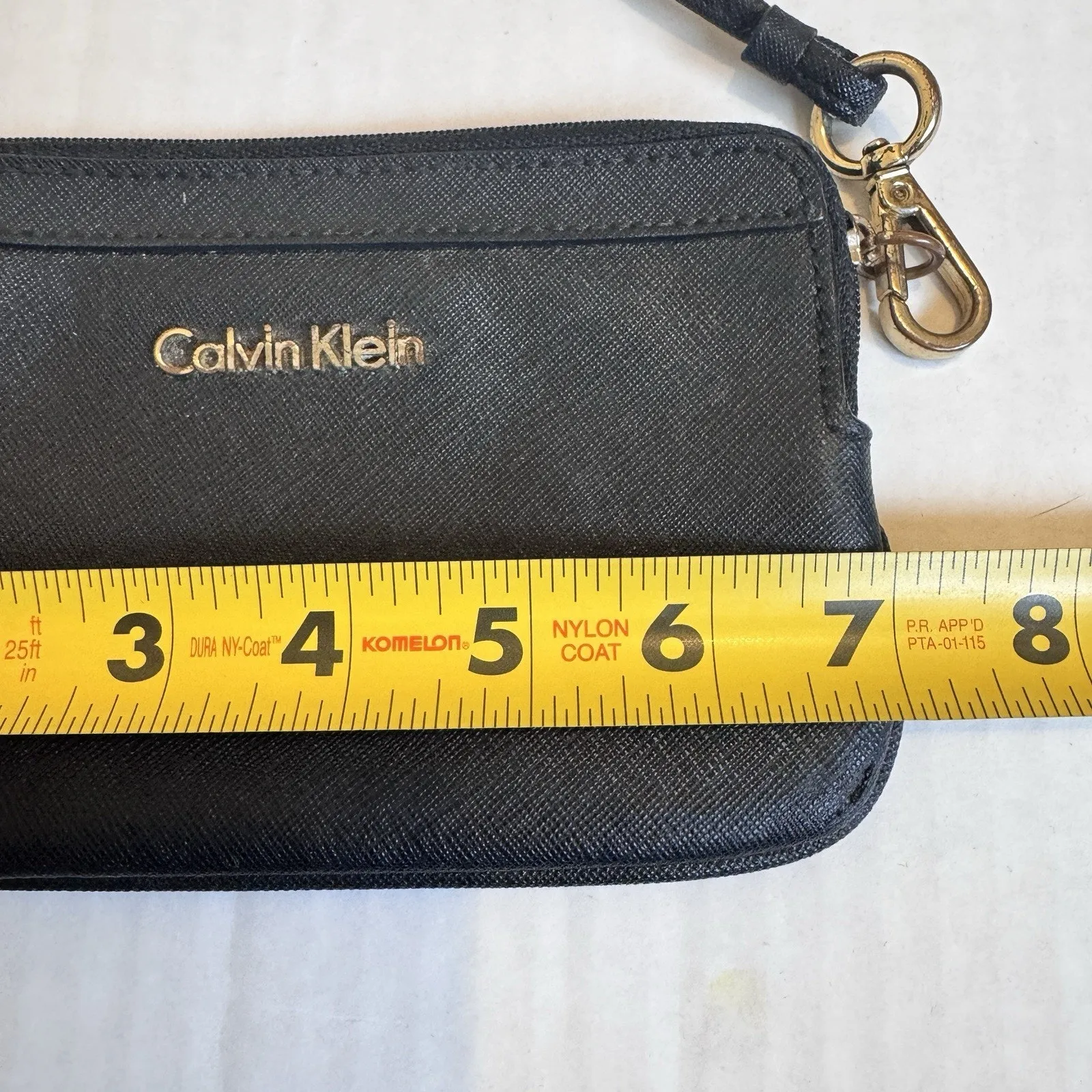 Calvin Klein Black Leather Saffiano Wristlet Full Zip Classic - Image 3