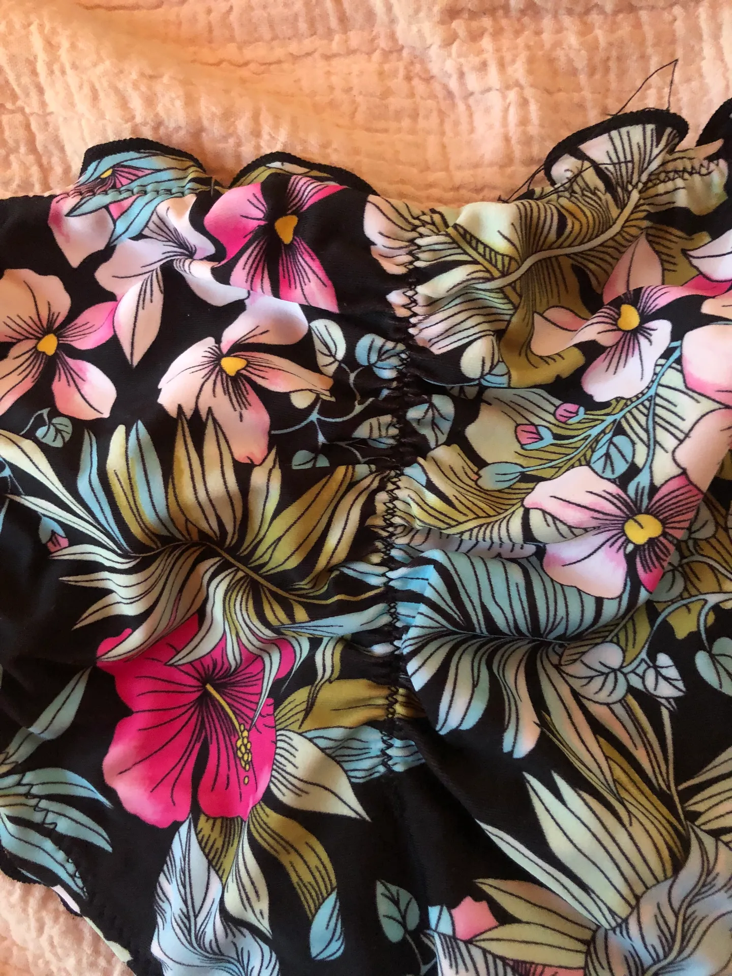 Beach Joy Floral Off The Shoulder Tie Side Bikini Set - Image 4