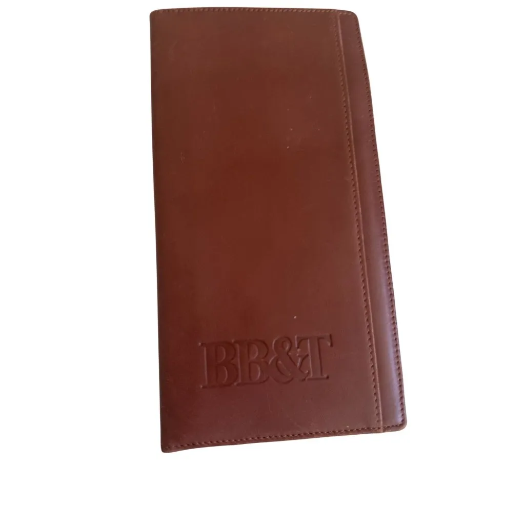 CUTTER & BUCK Tan Brown Leather Bound BB&T Lined Receipt Book - Image 9